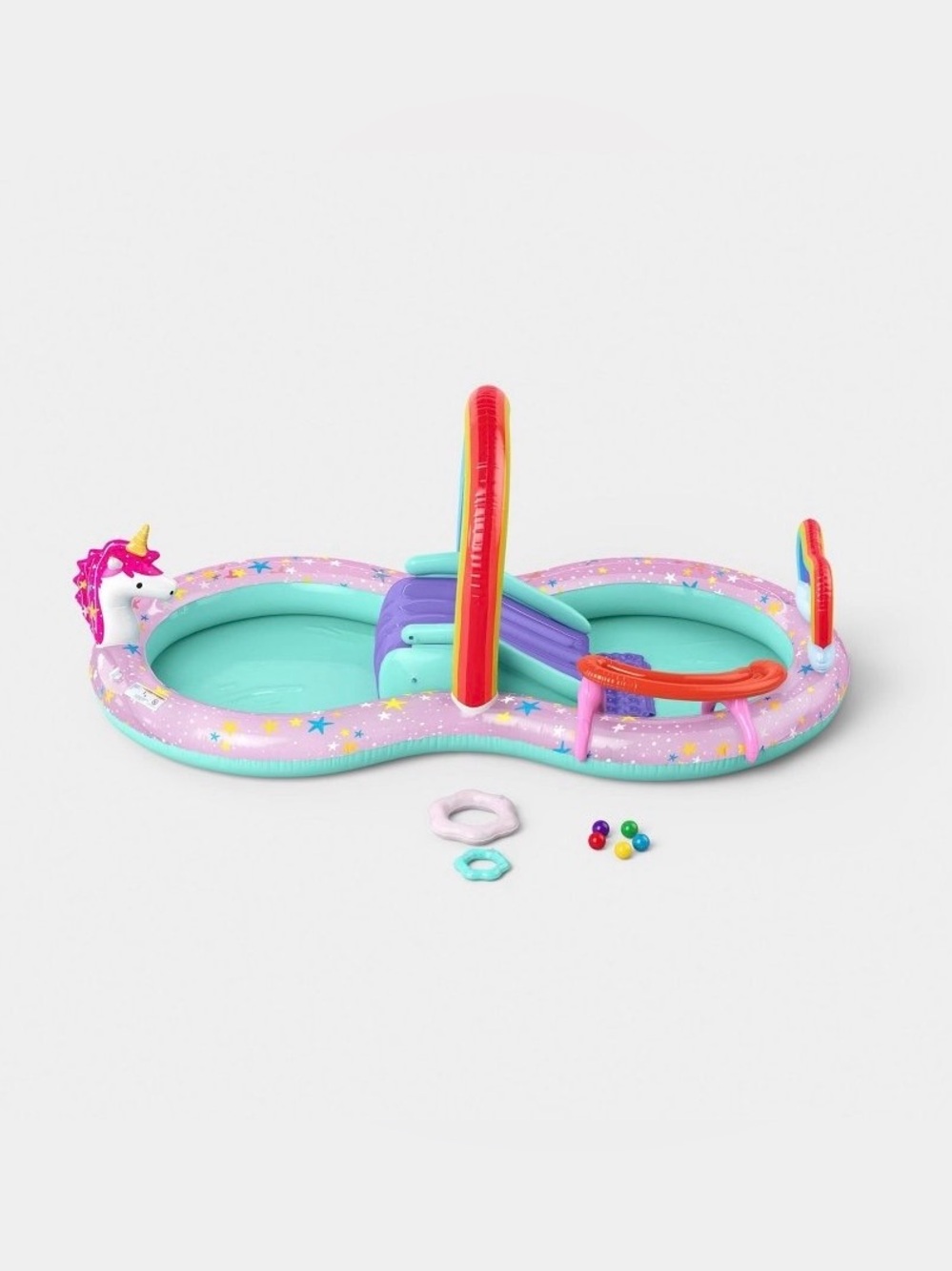 Sun Squad Unicorn Rainbow Inflatable Splash Play Center Kiddie Pool NEW 18M+ - Picture 2 of 5
